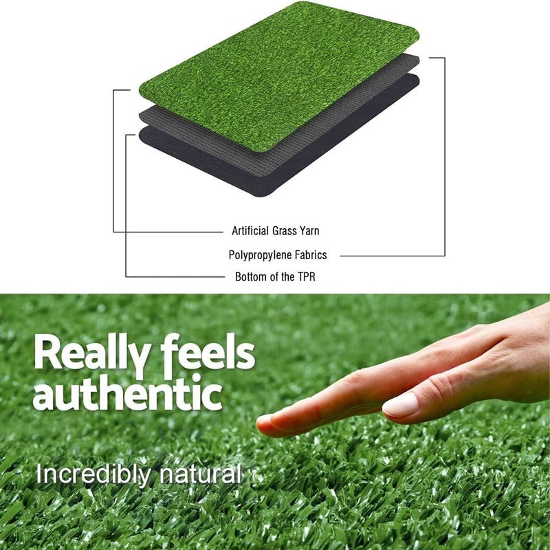 Backontro Store Realistic Artificial Grass Turf 2x8ft, Fake Grass Rug for Outdoor/Indoor Lawn, Pet-Friendly Synthetic Turf Grass with Drainage Backing, 0.4inch Pile Height, Backyard Patio Garden Balcony Rug - Image 3